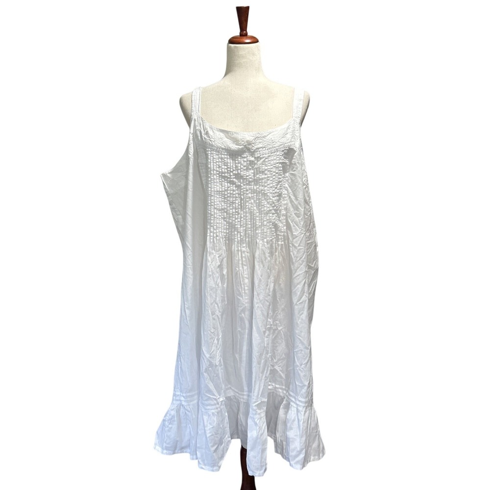 La Cera NWT Women's Nightgown 3X Prariecore Cottagecore Victorian Cotton Pleated
